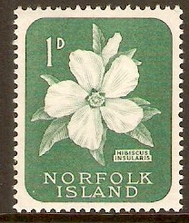 Norfolk Island 1960 1d Bluish green. SG24.