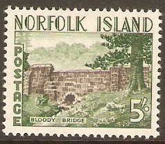 Norfolk Island 1960 5s Sepia and deep green. SG35.