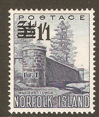 Norfolk Island 1960 1s.1d on 3d Deep ultramarine. SG37.