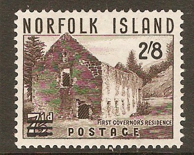 Norfolk Island 1960 2s.8d on 7d Sepia. SG39.
