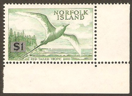 Norfolk Island 1966 1 on 10s Emerald-green. SG71a. - Click Image to Close