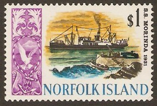 Norfolk Island 1967 $1 Ships Series. SG90.
