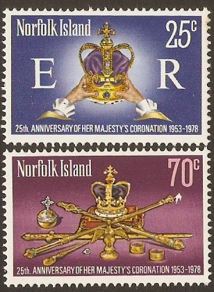 Norfolk Island 1978 Coronation Anniversary Set. SG207-SG208.