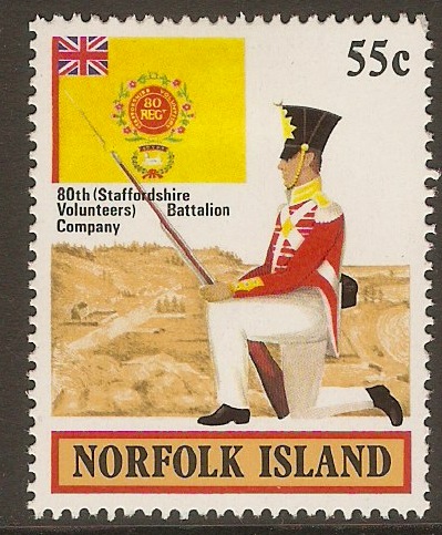 Norfolk Island 1982 55c Military Uniforms series. SG298.