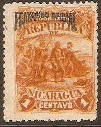 Nicaragua 1892 1c Brown Official Stamp. SGO57.