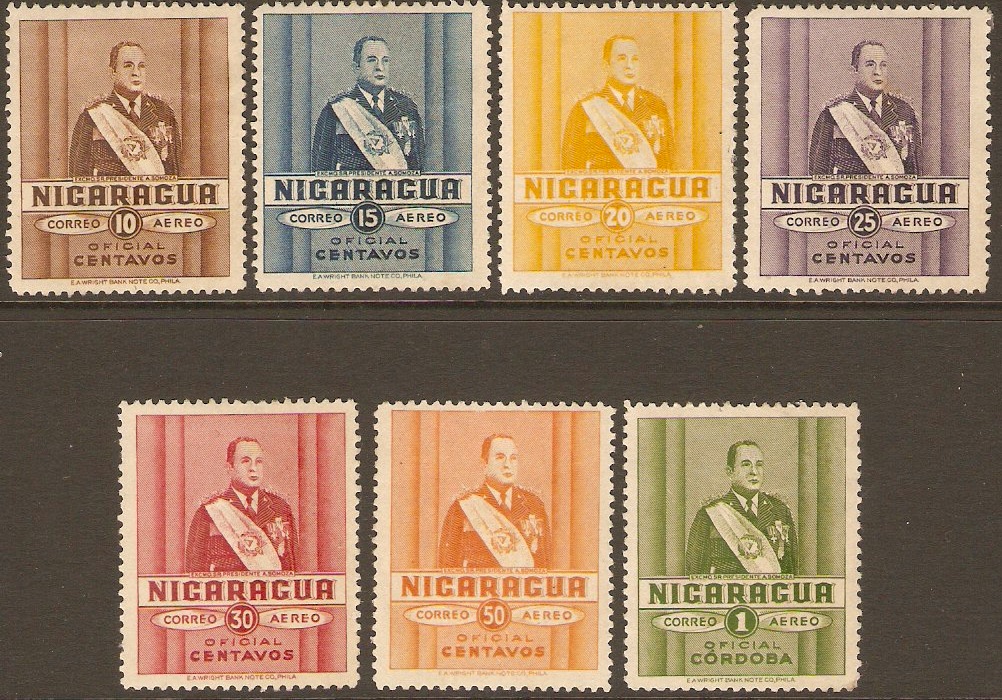 Nicaragua 1939 Air Official Stamps Set. SGO1028-SGO1034.