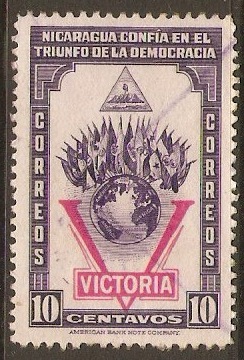 Nicaragua 1943 10c Violet Victory Series. SG1057.