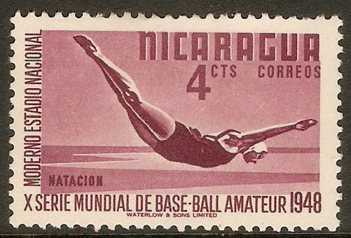 Nicaragua 1949 4c Purple - Sports series. SG1123.