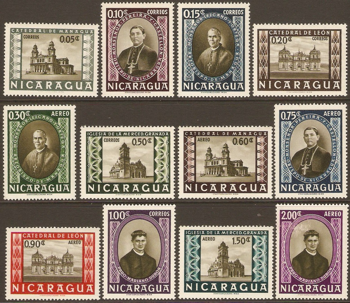 Nicaragua 1957 Churches and Priests Set. SG1288-SG1299.