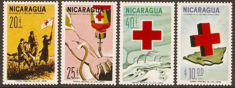 Nicaragua 1965 Red Cross Centenary Set. SG1521-SG1524.