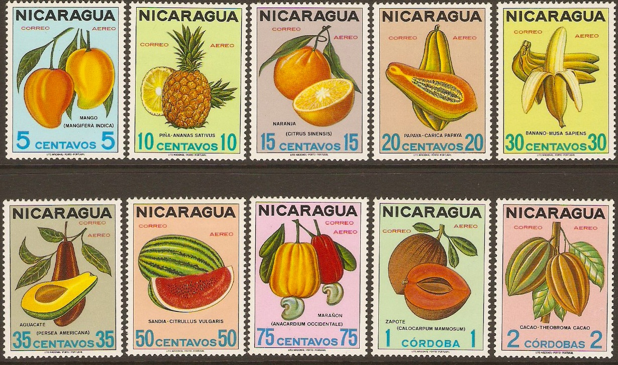 Nicaragua 1968 Fruits Set. SG1615-SG1624.