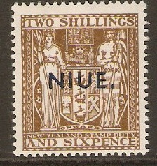 Niue 1918 2s.6d Grey-brown. SG34.