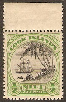 Niue 1932 d black and emerald. SG55.