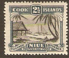 Niue 1932 2d Black and slate-blue. SG58.
