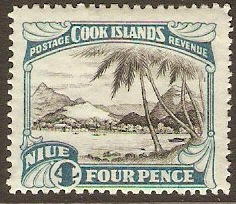 Niue 1932 4d Black and greenish blue. SG59.