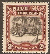 Niue 1938 2s Black and reddish-brown. SG76.