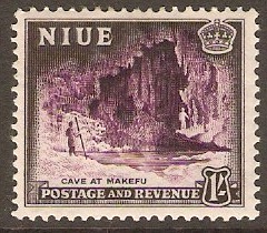 Niue 1950 1s Purple and black. SG120.