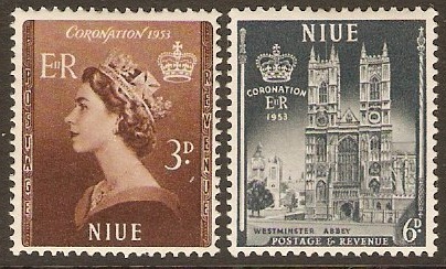 Niue 1953 Coronation Set. SG123-SG124.