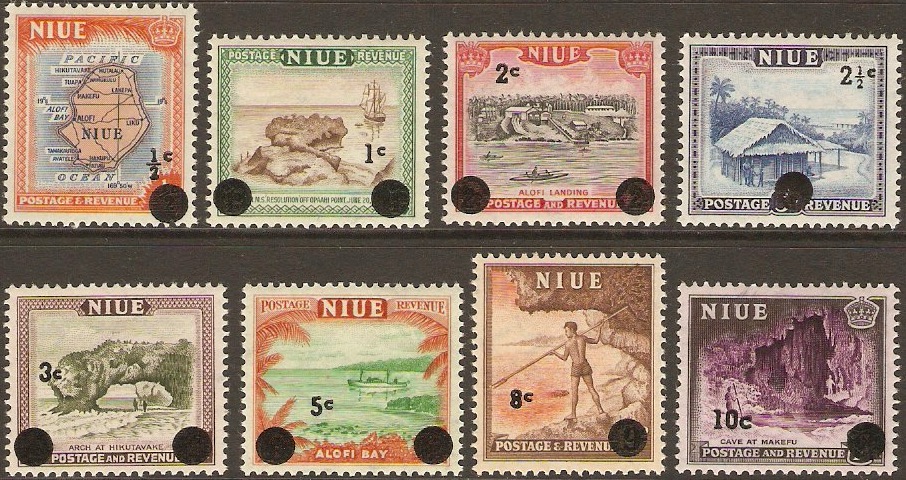 Niue 1967 Decimal Currency Overprint. SG125-SG132.