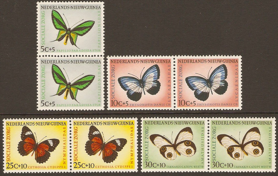 Netherlands New Guinea 1960 Butterfly Set. SG69-SG72. 4 pairs.