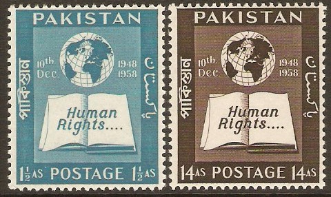 Pakistan 1958 Human Rights set. SG99-SG100.