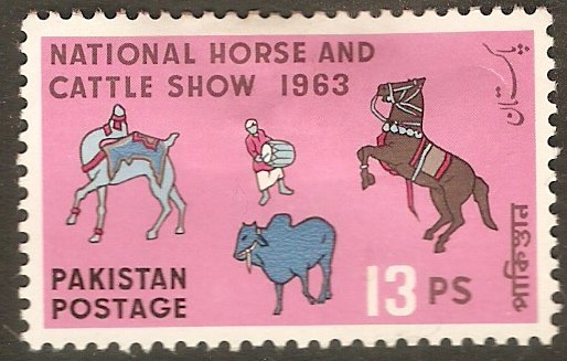 Pakistan 1963 13p Horse and Cattle Show. SG183.