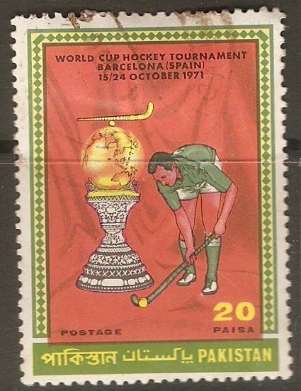 Pakistan 1971 20p World Cup Hockey. SG317.