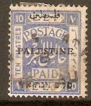 Palestine 1921 10p Ultramarine. SG56.