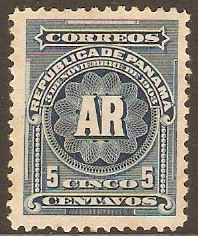 Panama 1904 5c Blue Receipt Stamp. SGAR135.