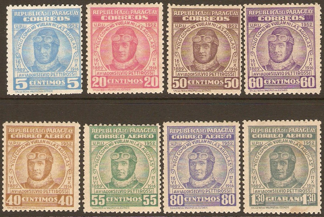 Paraguay 1954 Pettirossi Commemoration Set. SG720-SG727.
