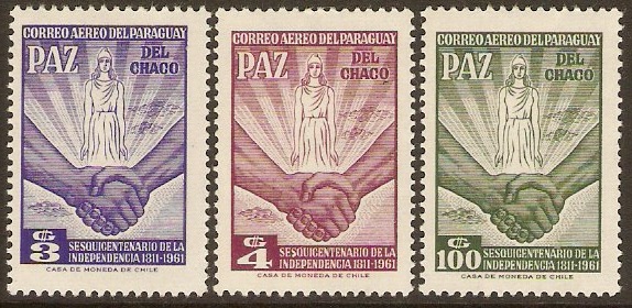 Paraguay 1961 Independence Anniversary Set. SG927-SG929.