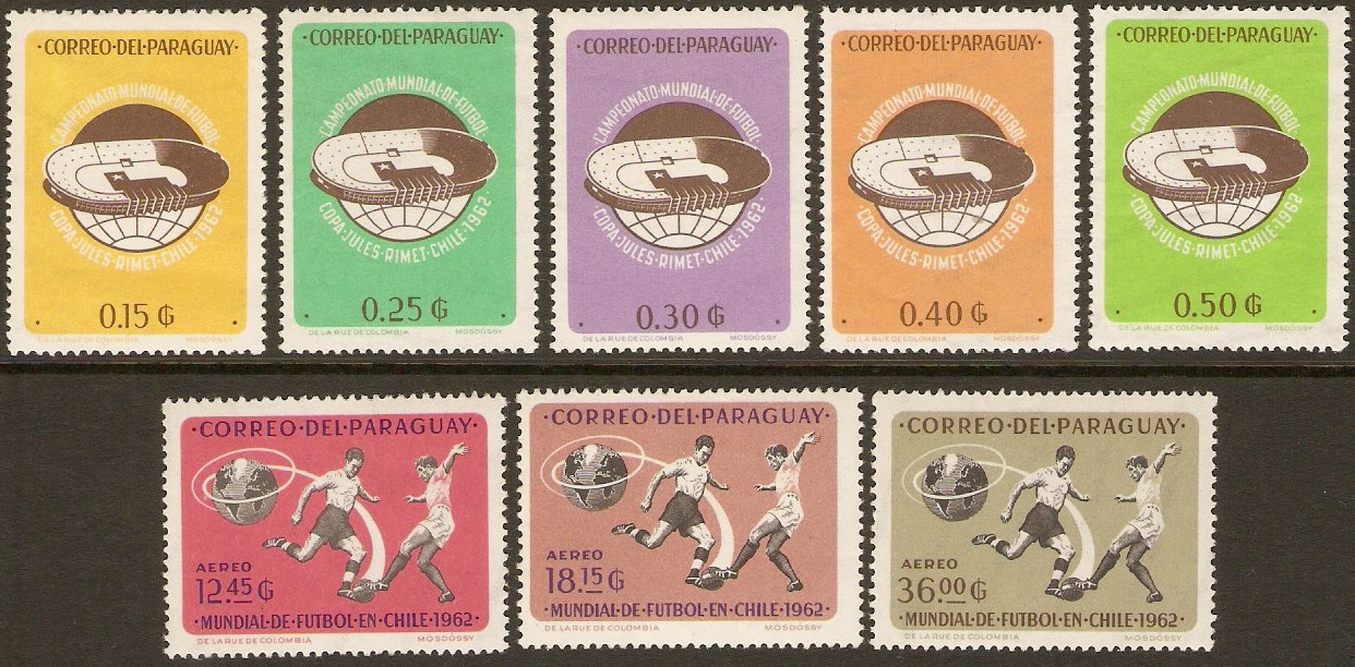Paraguay 1962 Football Championships Set. SG1022-SG1029.