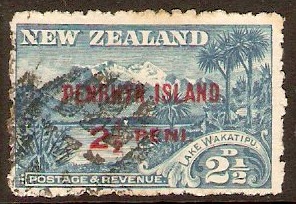 Penrhyn Island 1902 2d Blue. SG1.