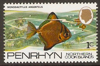 Penrhyn Island 1974 1c Fishes Series. SG57.