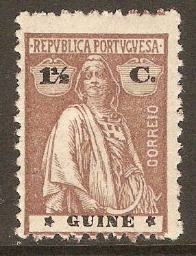 Portuguese Guinea 1919 1c Chocolate - Ceres Series. SG211.