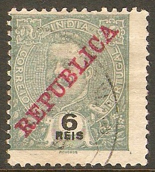 Portuguese India 1911 6r Deep green. SG344a. - Click Image to Close