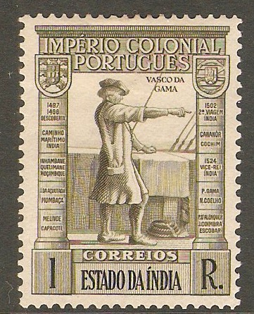 Portuguese India 1938 1r Grey-olive. SG519.