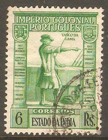 Portuguese India 1938 6r Emerald-green. SG522. - Click Image to Close