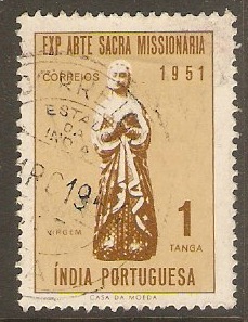 Portuguese India 1953 1t Missionery Art series. SG615.