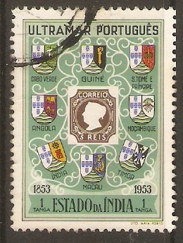 Portuguese India 1953 1t Stamp Centenary. SG617.