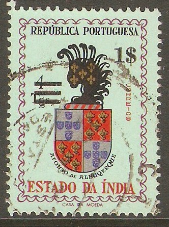 Portuguese India 1959 1E on 4t New Currency series. SG672.
