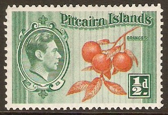 Pitcairn Islands 1940 d Orange and green. SG1.