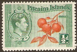 Pitcairn Islands 1940 d Orange and green. SG1.