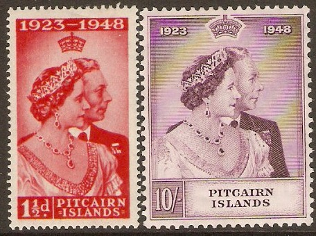 Pitcairn Islands 1949 Silver Wedding Set. SG11-SG12.