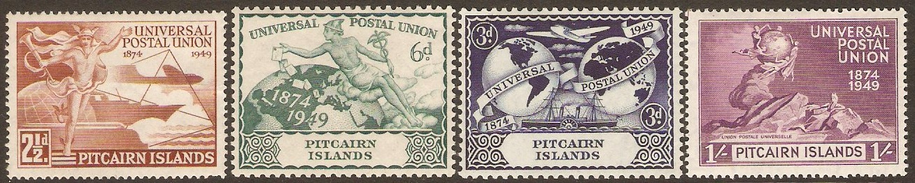 Pitcairn Islands 1949 UPU Anniversary Set. SG13-SG16.