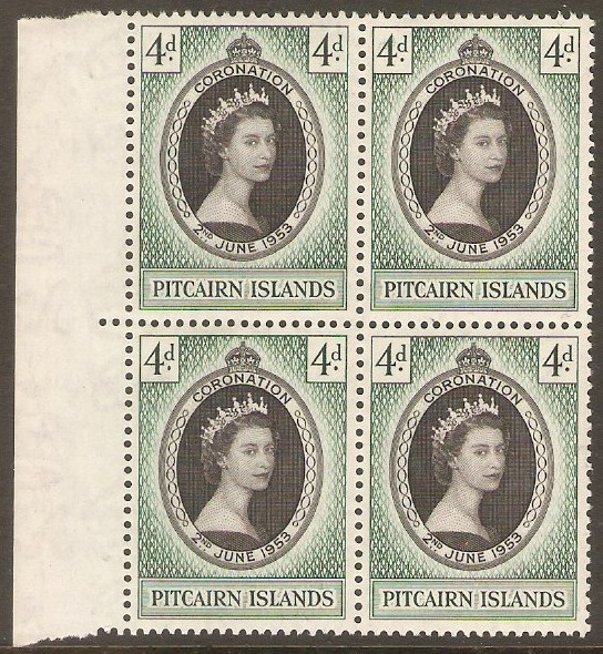 Pitcairn Islands 1953 4d Coronation Stamp. SG17.