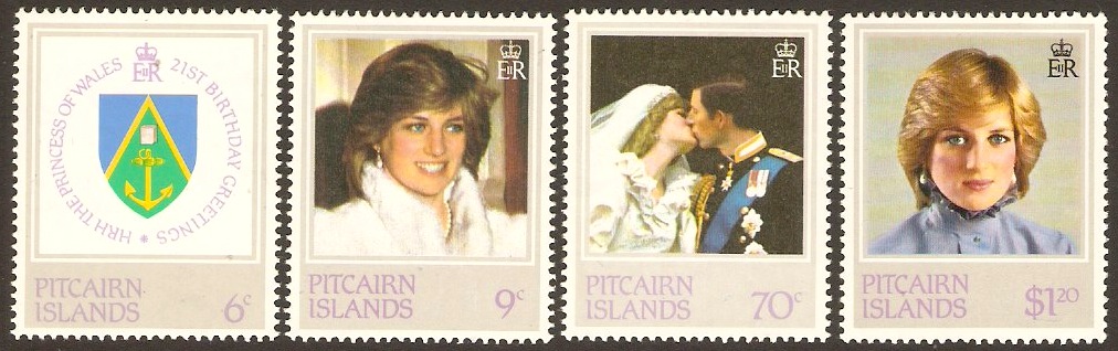 Pitcairn Islands 1982 Princess of Wales Set. SG226-SG229.