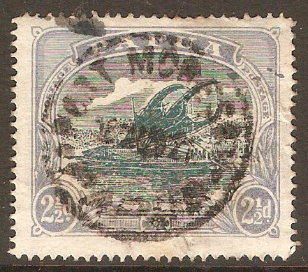 Papua 1916 2d Green and blue. SG97.