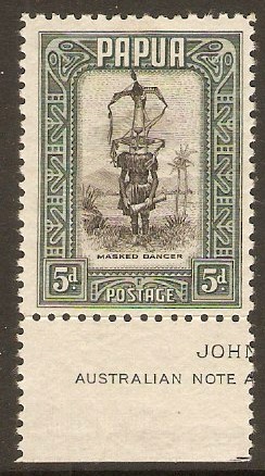 Papua 1932 5d Black and slate-green. SG136.