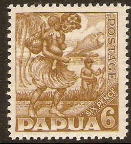 Papua 1932 6d Bistre-brown. SG137.